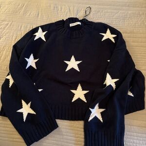 moon & madison Navy Sweater with White Stars